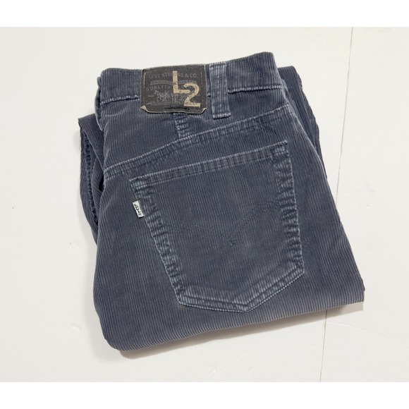 Levi's Other - Vintage Levi's L2 Corduroy Pants Baggy Wide Leg Loose 33x34 Made in USA 90s Blue
